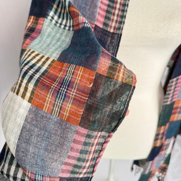 Plaid Multicolor Fringe Scarf Shawl - Picture 8 of 11